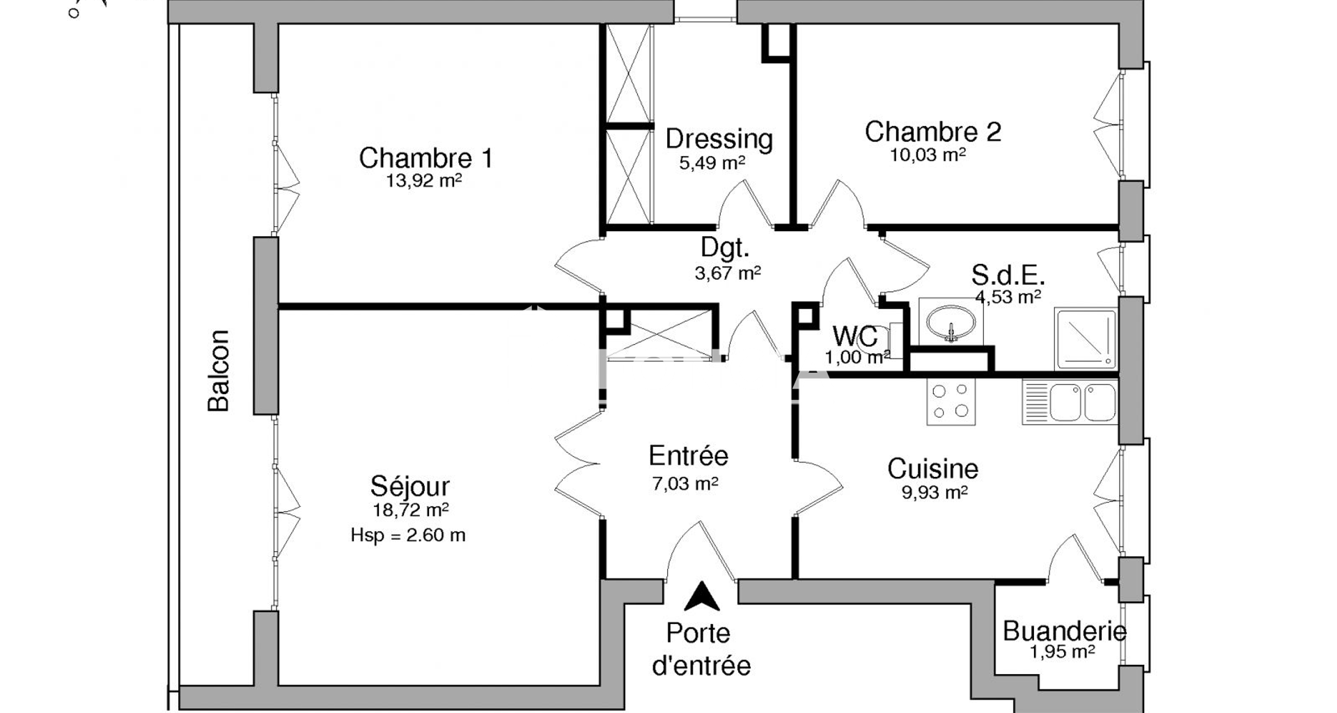 Appartement 3 pièces (76.27 m²) à louer - Saint-étienne (42100)