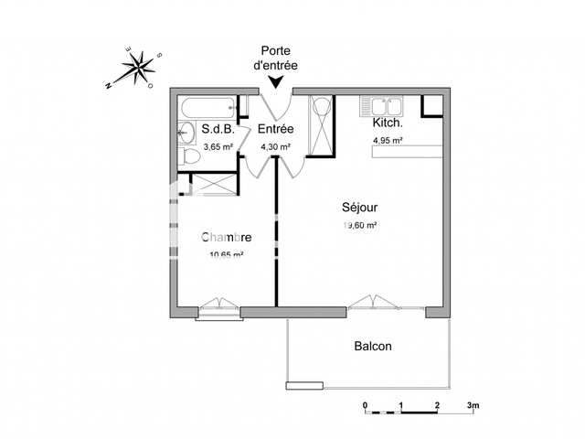 Appartement 2 pièces (43.15 m²) à louer - Perpignan (66000)