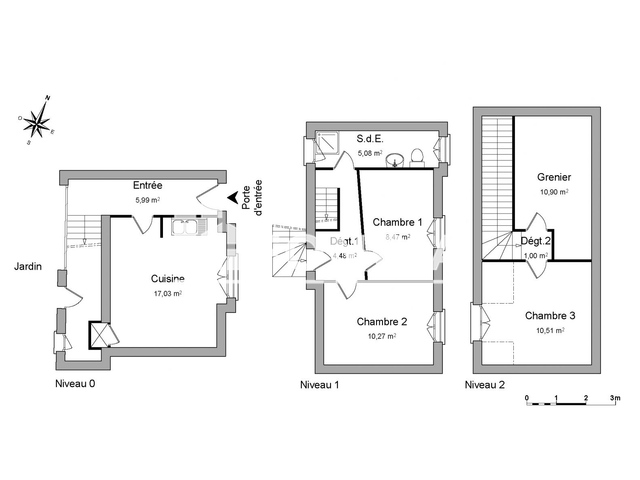Maison 3 pièces (73.73 m²) à louer - Laval (53000)