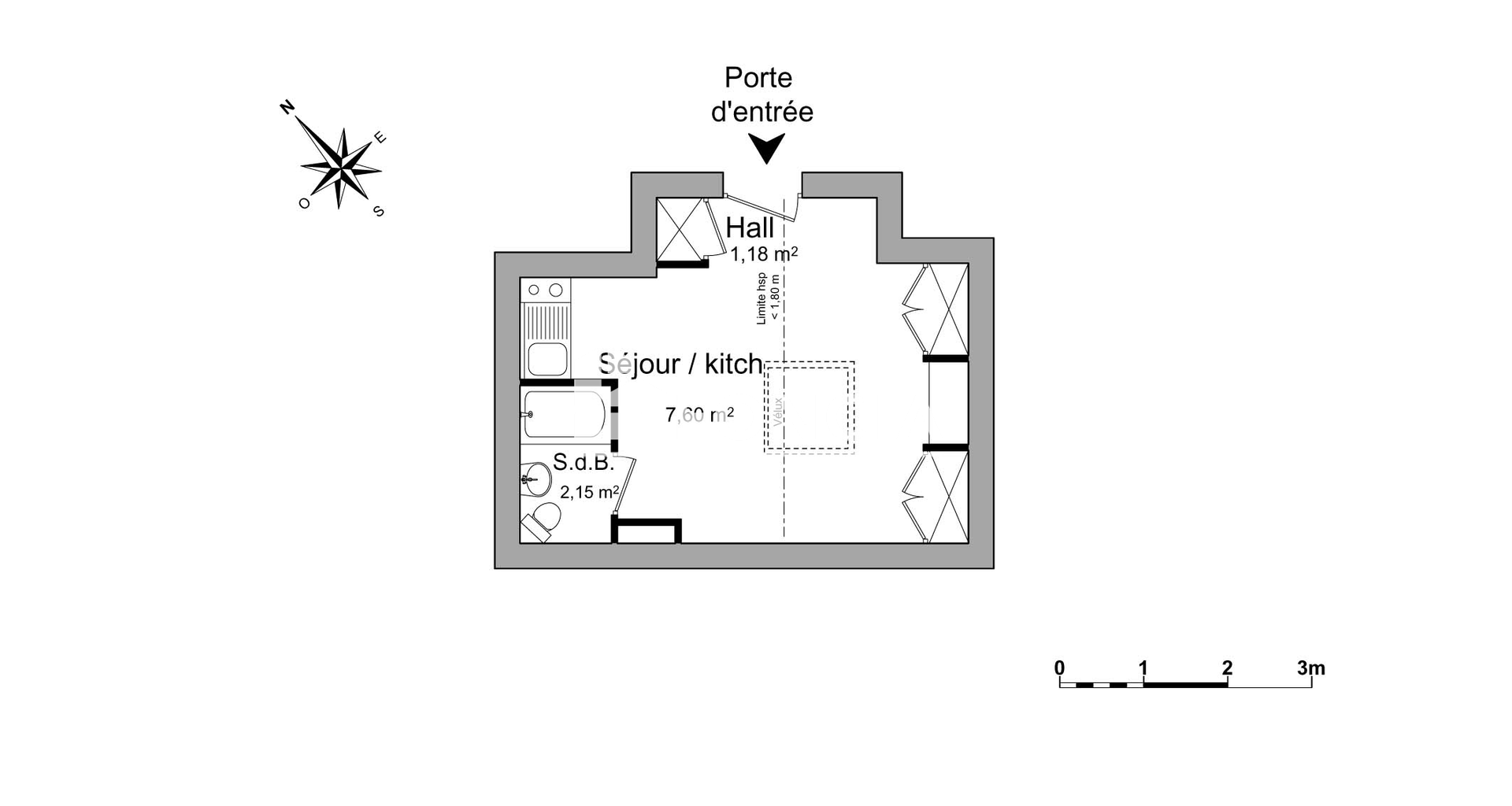 Studio (10.93 m²) à louer - Nancy (54000)