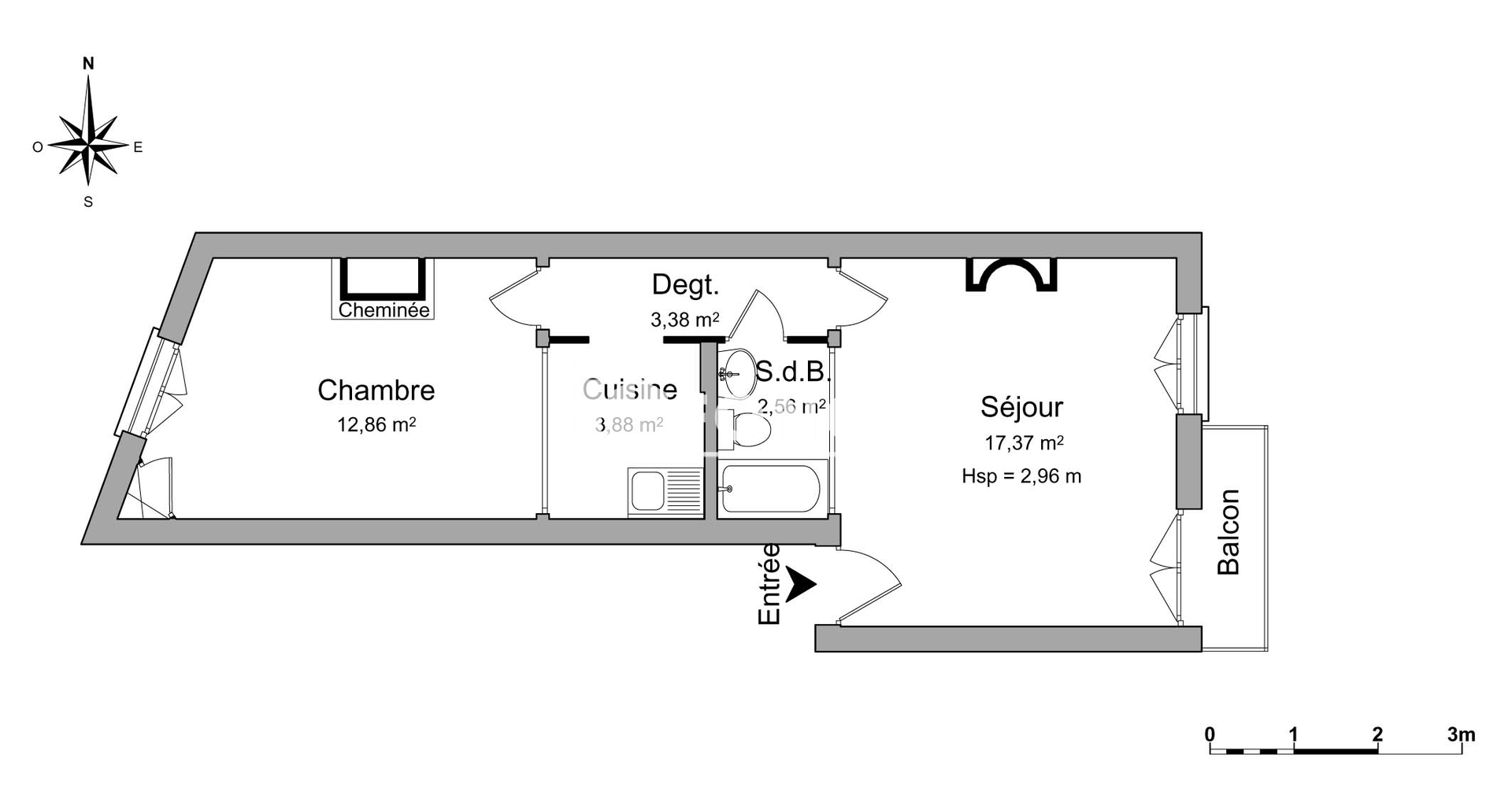 Appartement 2 pièces (40.05 m²) à louer - Nancy (54000)