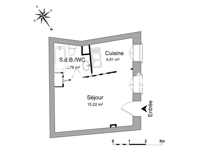 Studio (23.81 m²) à louer - Metz (57000)