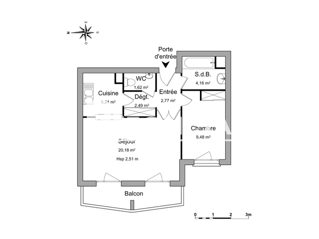 Appartement 2 pièces (45.94 m²) à louer - Villers Les Nancy (54600)
