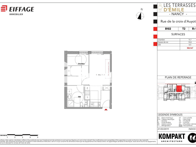 Appartement 2 pièces (38 m²) à louer - Nancy (54000)