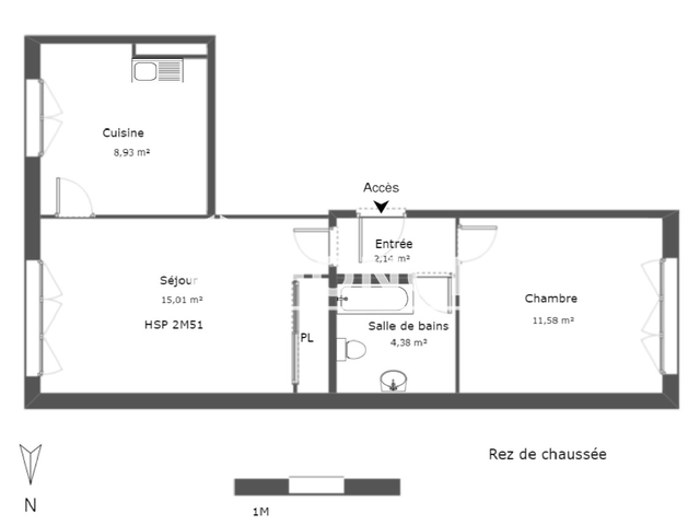 Appartement 2 pièces (43.24 m²) à louer - Clermont Ferrand (63000)
