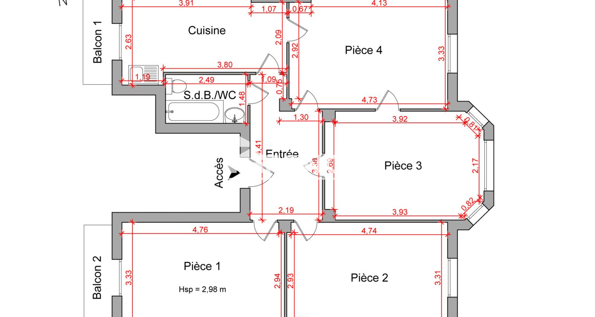 Appartement 4 pièces (87.65 m²) à louer - Metz (57000)