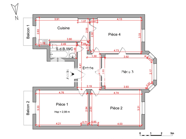 Appartement 4 pièces (87.65 m²) à louer - Metz (57000)