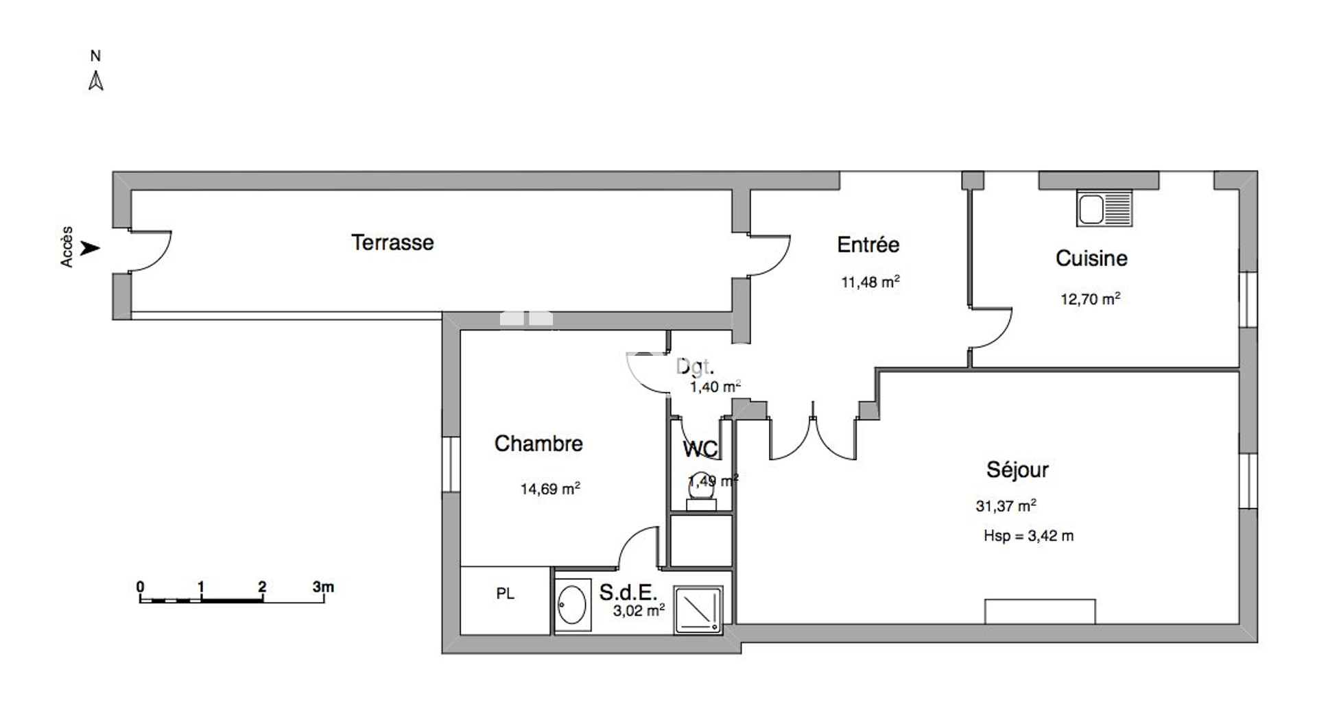 Appartement 2 pièces (76.15 m²) à louer - Clermont-ferrand (63100)
