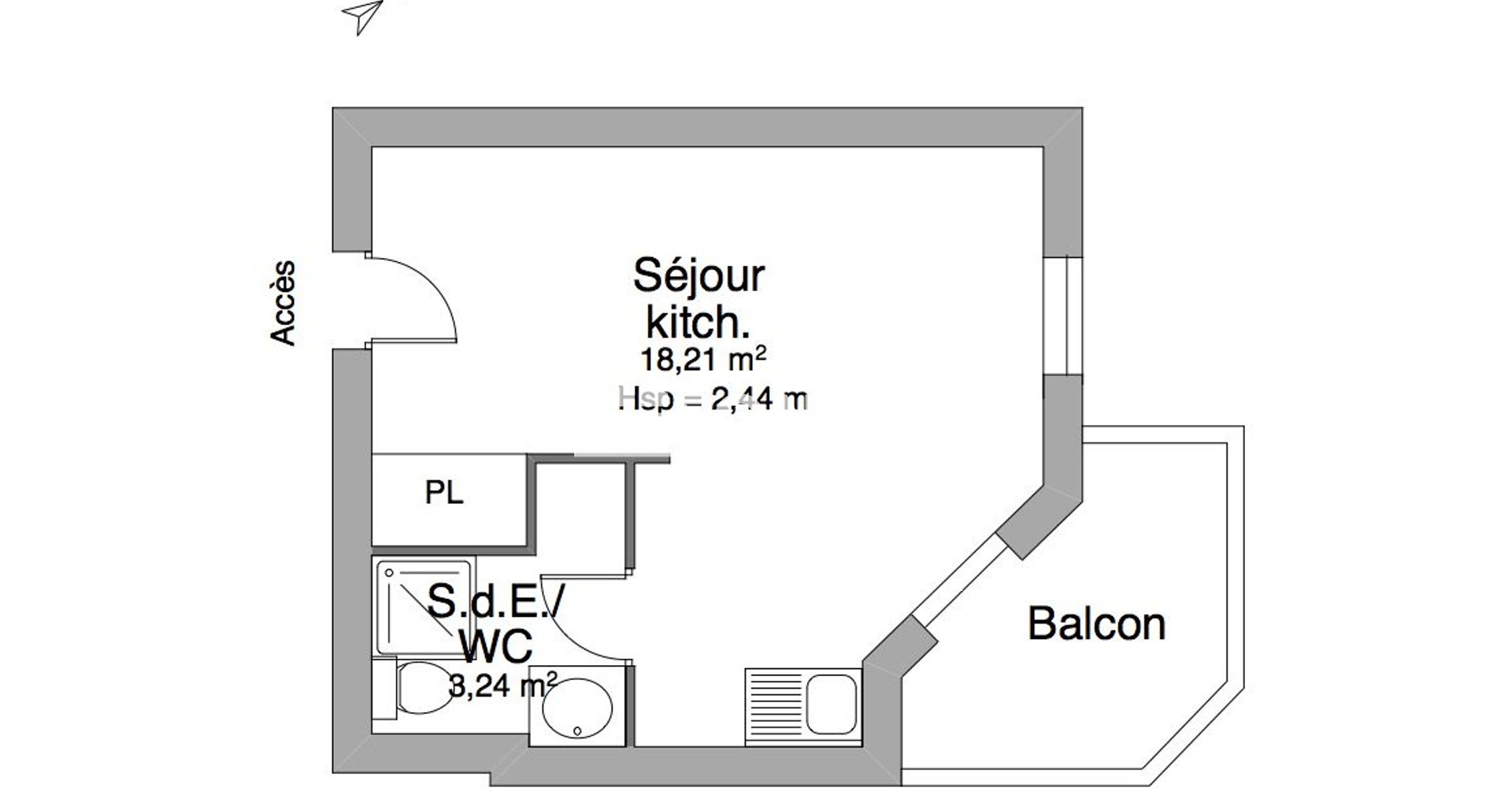 Studio (21.45 m²) à louer - Aubière (63170)