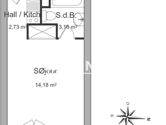 Studio (20.07 m²) à louer - Villers Les Nancy (54600)