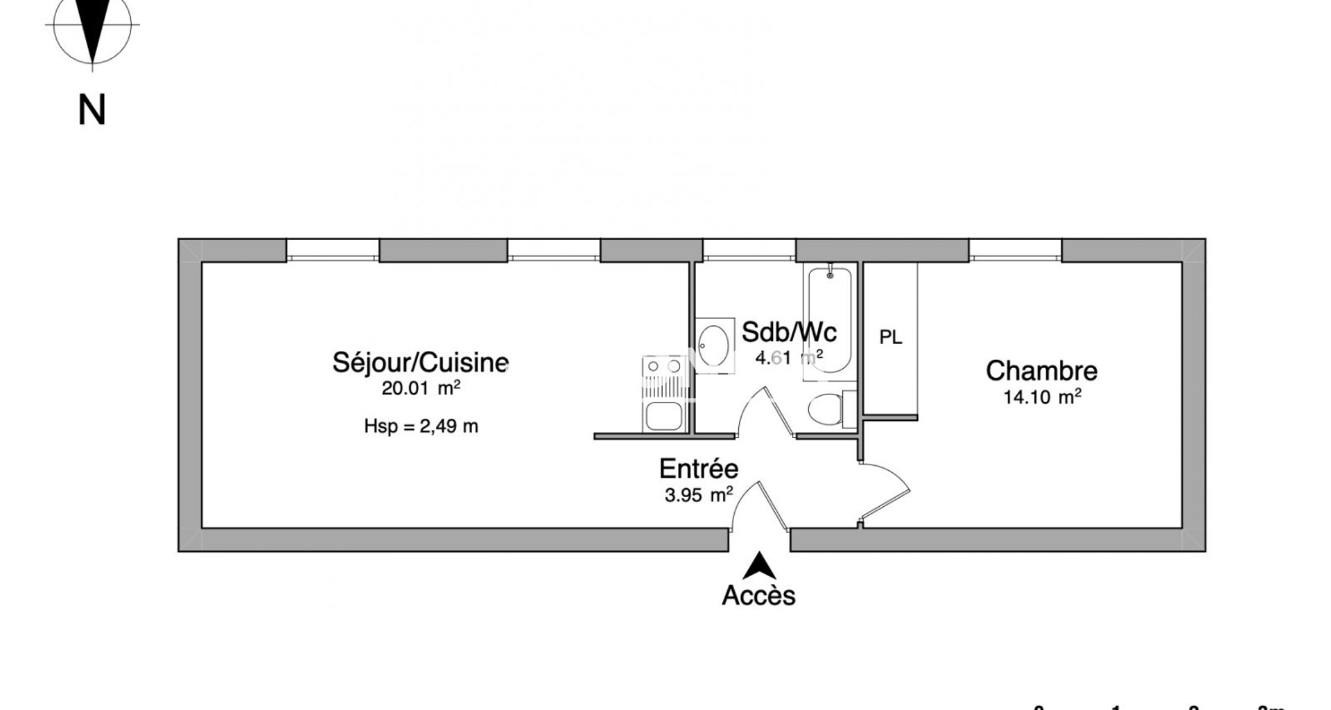 Appartement meublé 2 pièces (42.67 m²) à louer - Dijon (21000)