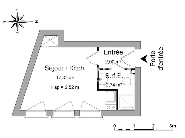 Studio meublé (17.61 m²) à louer - Mulhouse (68100)