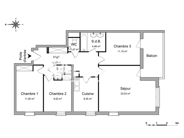 Appartement 4 pièces (83.12 m²) à louer - Schiltigheim (67300)