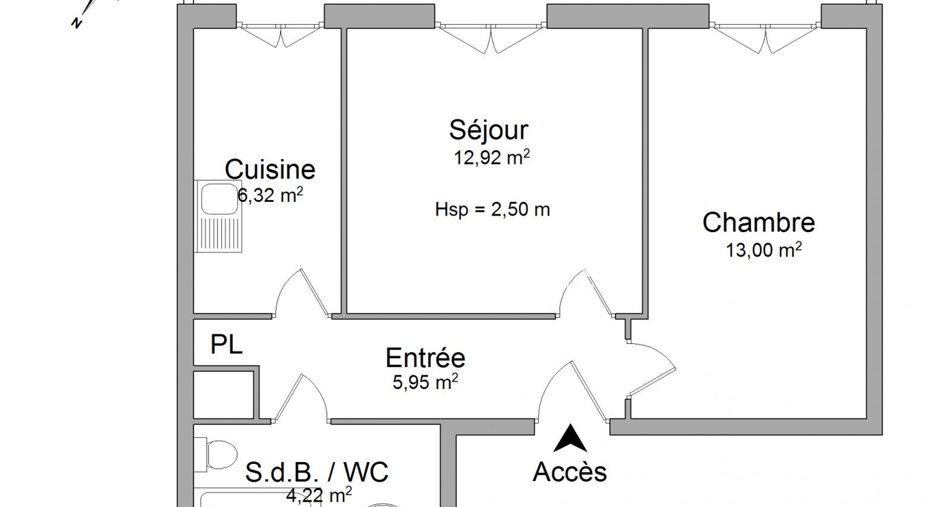 Appartement 2 pièces (42.41 m²) à louer - Dijon (21000)