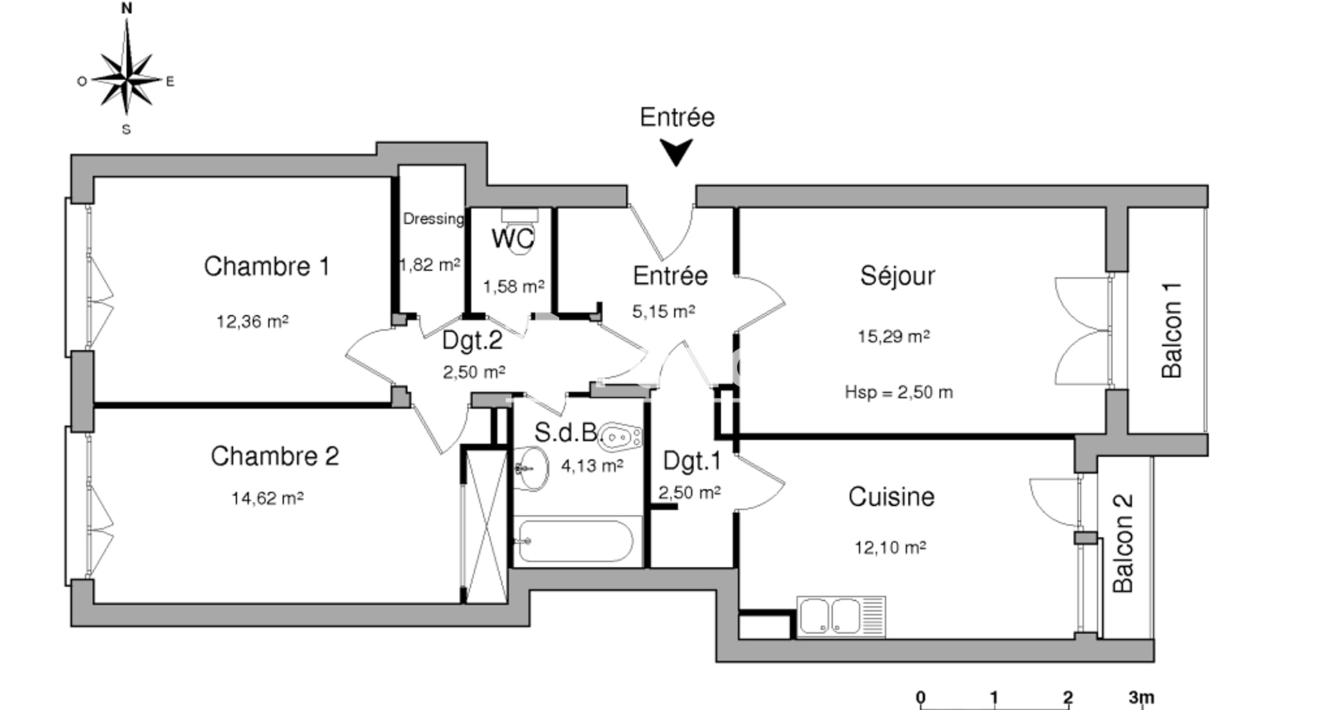 Appartement 3 pièces (72.05 m²) à louer - Saint-étienne (42000)