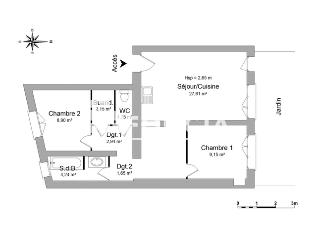 Appartement 3 pièces (58.39 m²) à louer - Charleville Mezieres (08000)