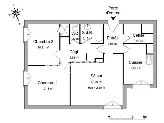 Appartement 3 pièces (64.86 m²) à louer - Avrille (49240)