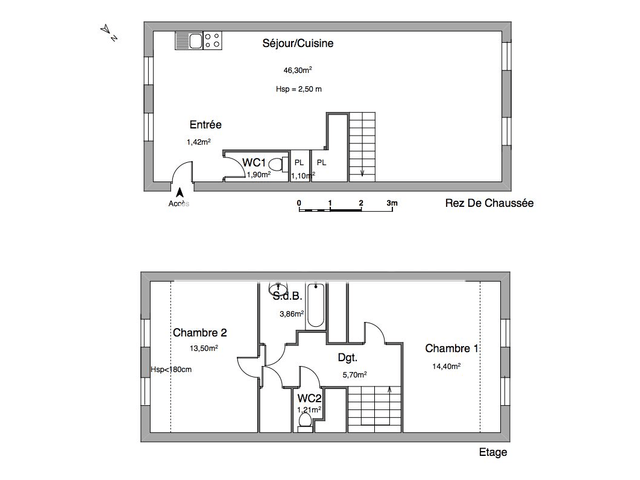 Appartement 3 pièces (89.3 m²) à louer - Saint-etienne (42000)