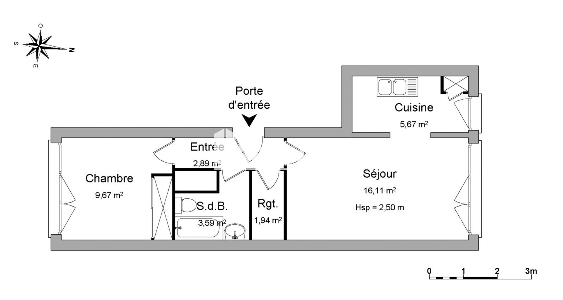 Appartement 2 pièces (39.87 m²) à louer - Vandœuvre-lès-nancy (54500)