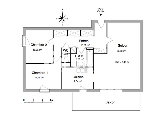 Appartement 3 pièces (79.22 m²) à louer - Vandoeuvre Les Nancy (54500)