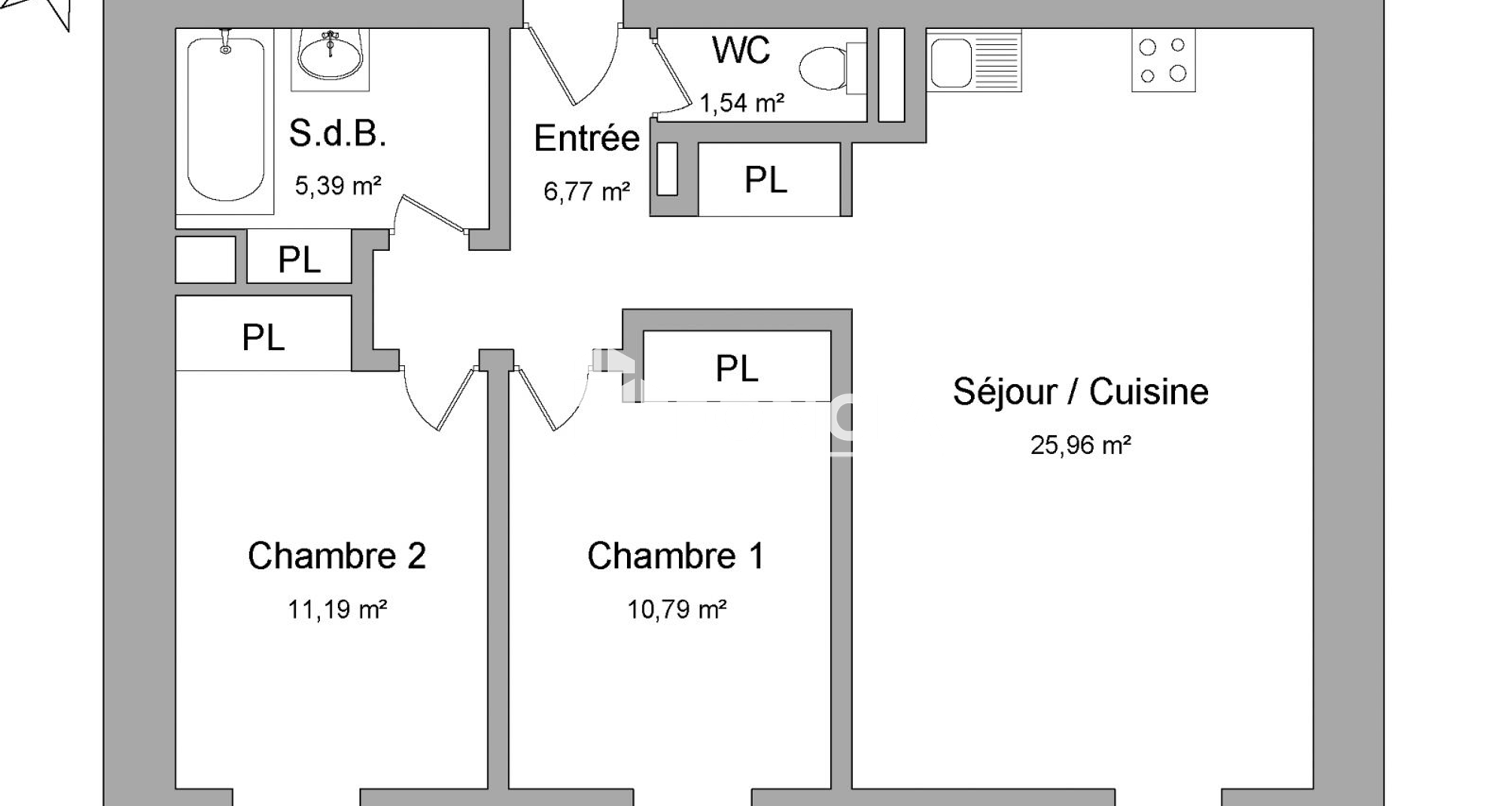 Appartement 3 pièces (61.64 m²) à louer - Nancy (54000)