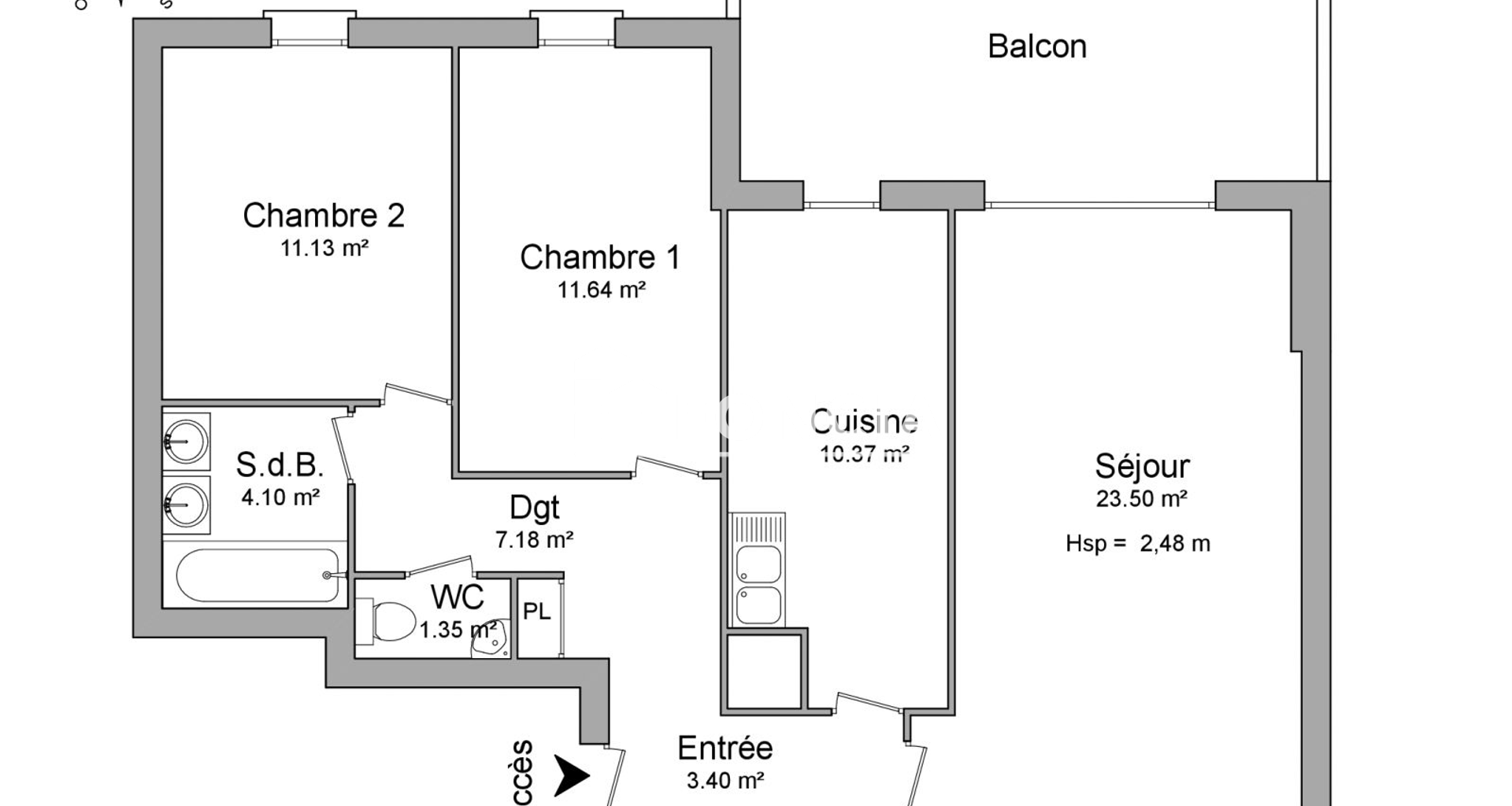 Appartement 3 pièces (72.67 m²) à louer - Metz (57070)