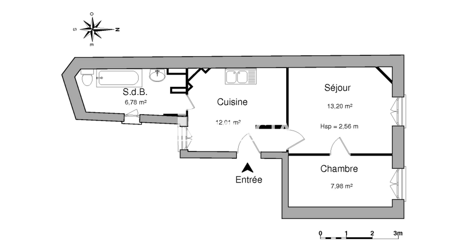 Appartement 2 pièces (39.97 m²) à louer - Nancy (54000)