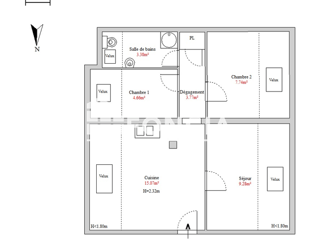 Appartement 3 pièces (43.9 m²) à louer - Hirtzelbach (67220)
