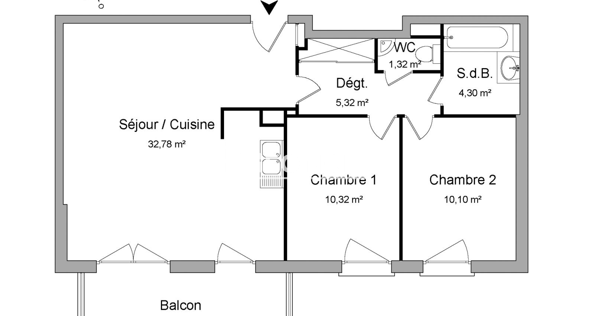 Appartement 3 pièces (64.14 m²) à louer - Oberhoffen-sur-moder (67240)