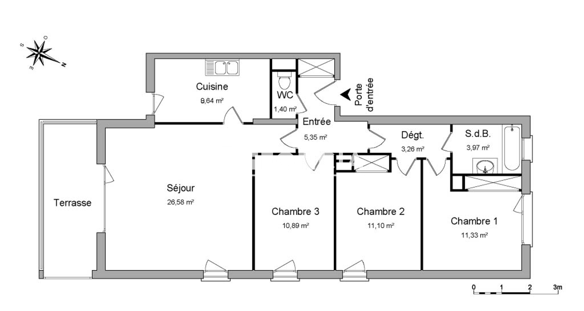 Appartement 4 pièces (82.52 m²) à louer - Riedisheim (68400)