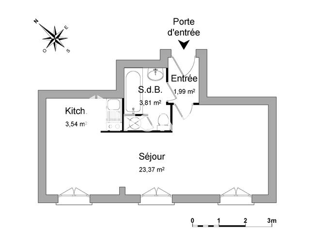 Studio meublé (32.71 m²) à louer - Schiltigheim (67300)