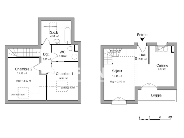 Appartement 3 pièces (57.01 m²) à louer - Eschau (67114)