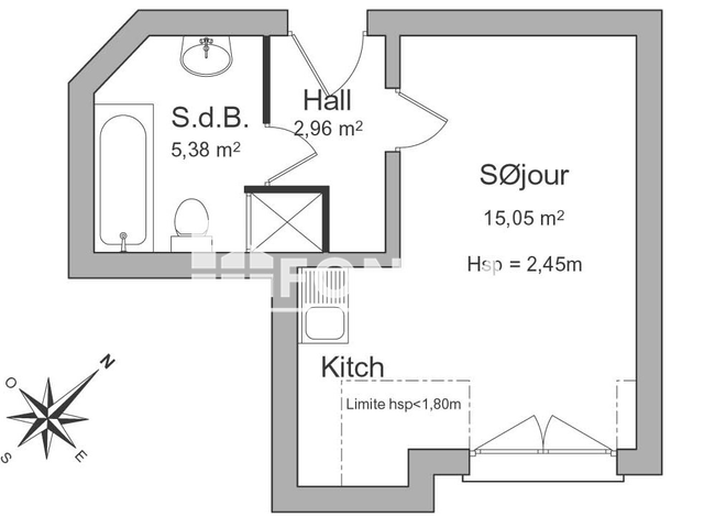 Studio (23.39 m²) à louer - Rixheim (68170)