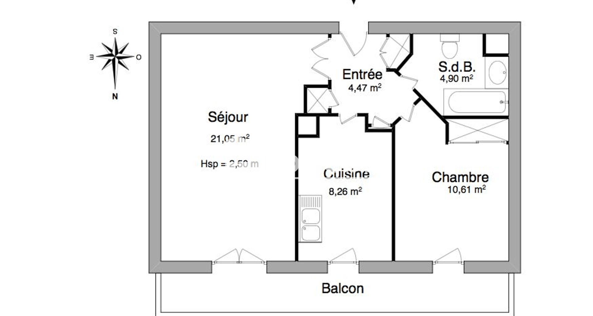 Appartement 2 pièces (49.29 m²) à louer - Clermont-ferrand (63000)