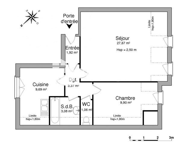 Appartement 2 pièces (56.69 m²) à louer - Strasbourg (67000)