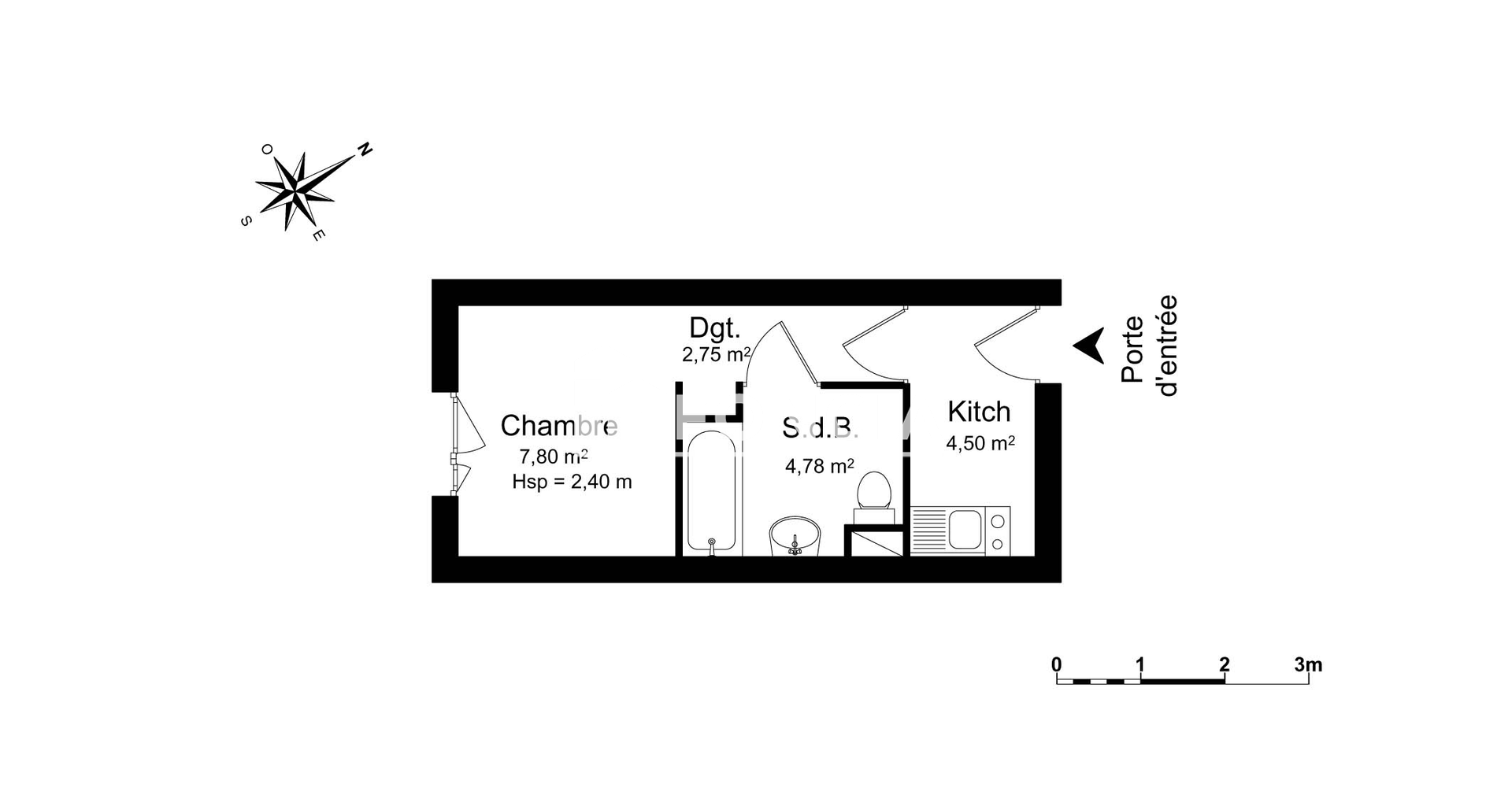 Studio (19.83 m²) à louer - Vandœuvre-lès-nancy (54500)