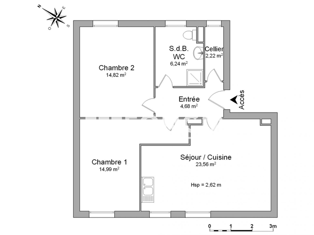 Appartement 3 pièces (66.03 m²) à louer - Carignan (08110)