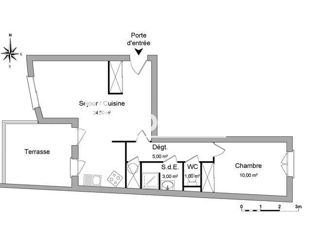 Appartement 2 pièces (43.5 m²) à louer - Montreuil Juigne (49460)