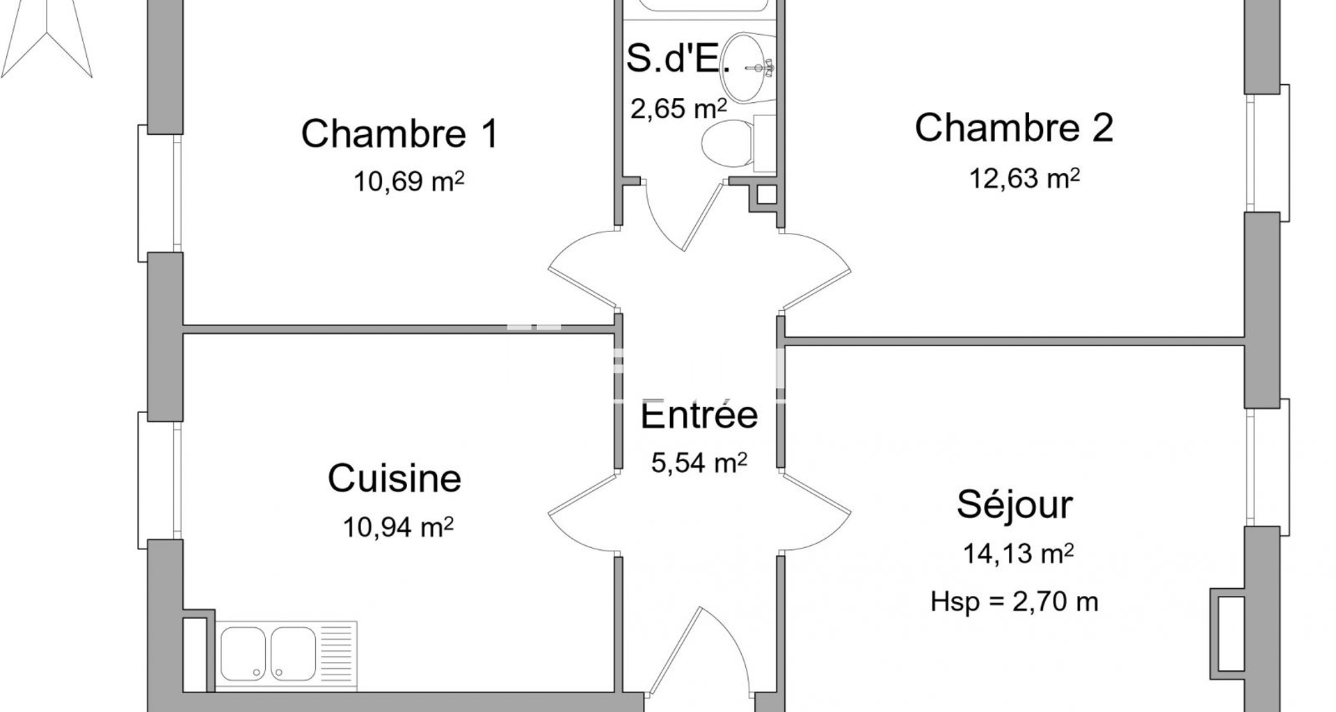 Appartement 3 pièces (56.58 m²) à louer - Brasles (02400)