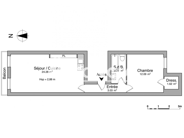 Appartement 2 pièces (44.79 m²) à louer - Dijon (21000)