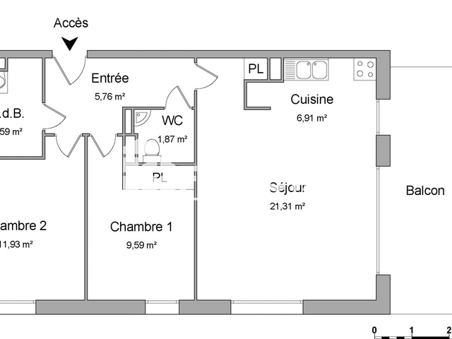 Appartement 3 pièces (61.96 m²) à louer - Strasbourg (67000)