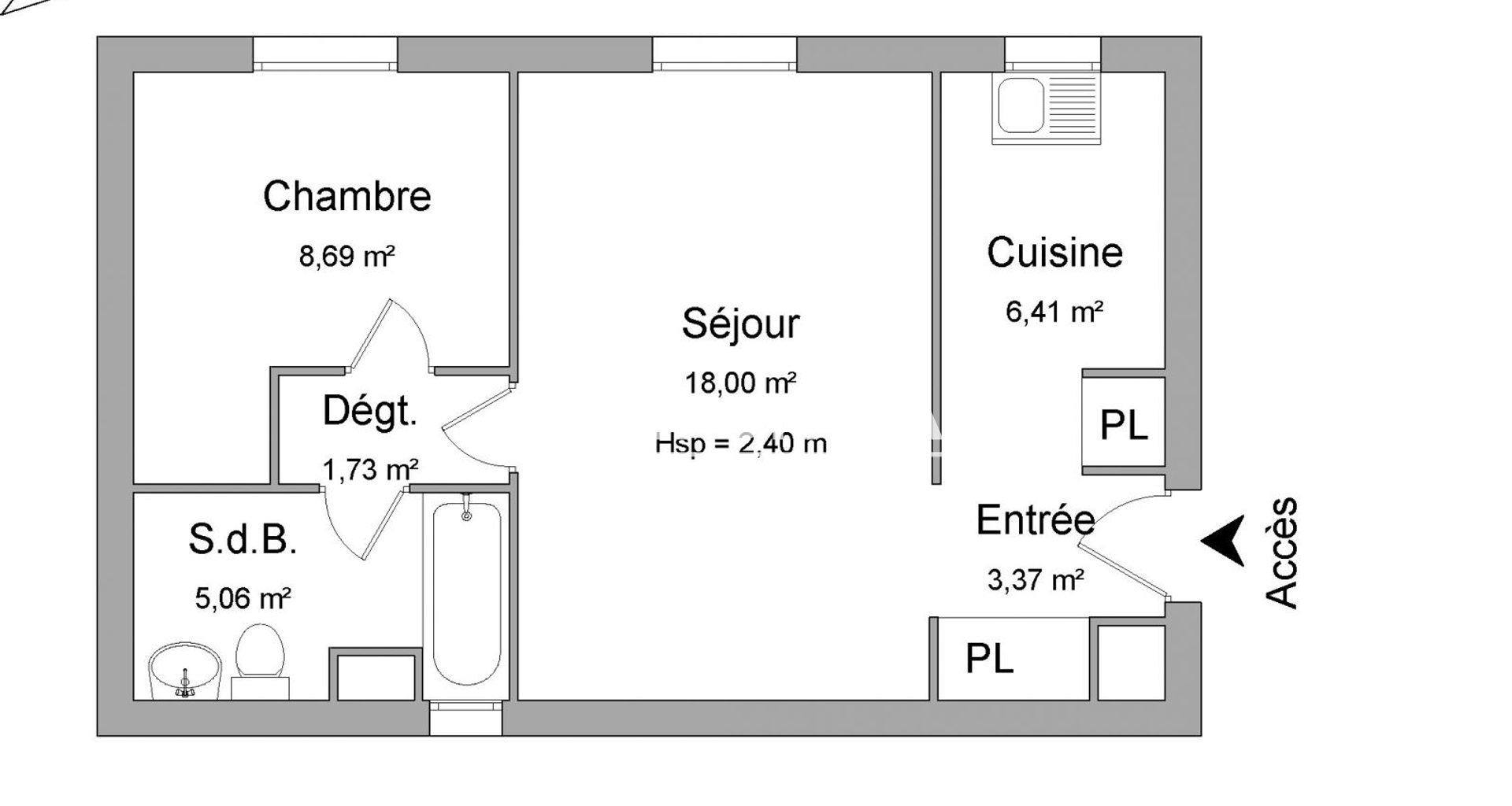 Appartement 2 pièces (43.26 m²) à louer - Thionville (57100)