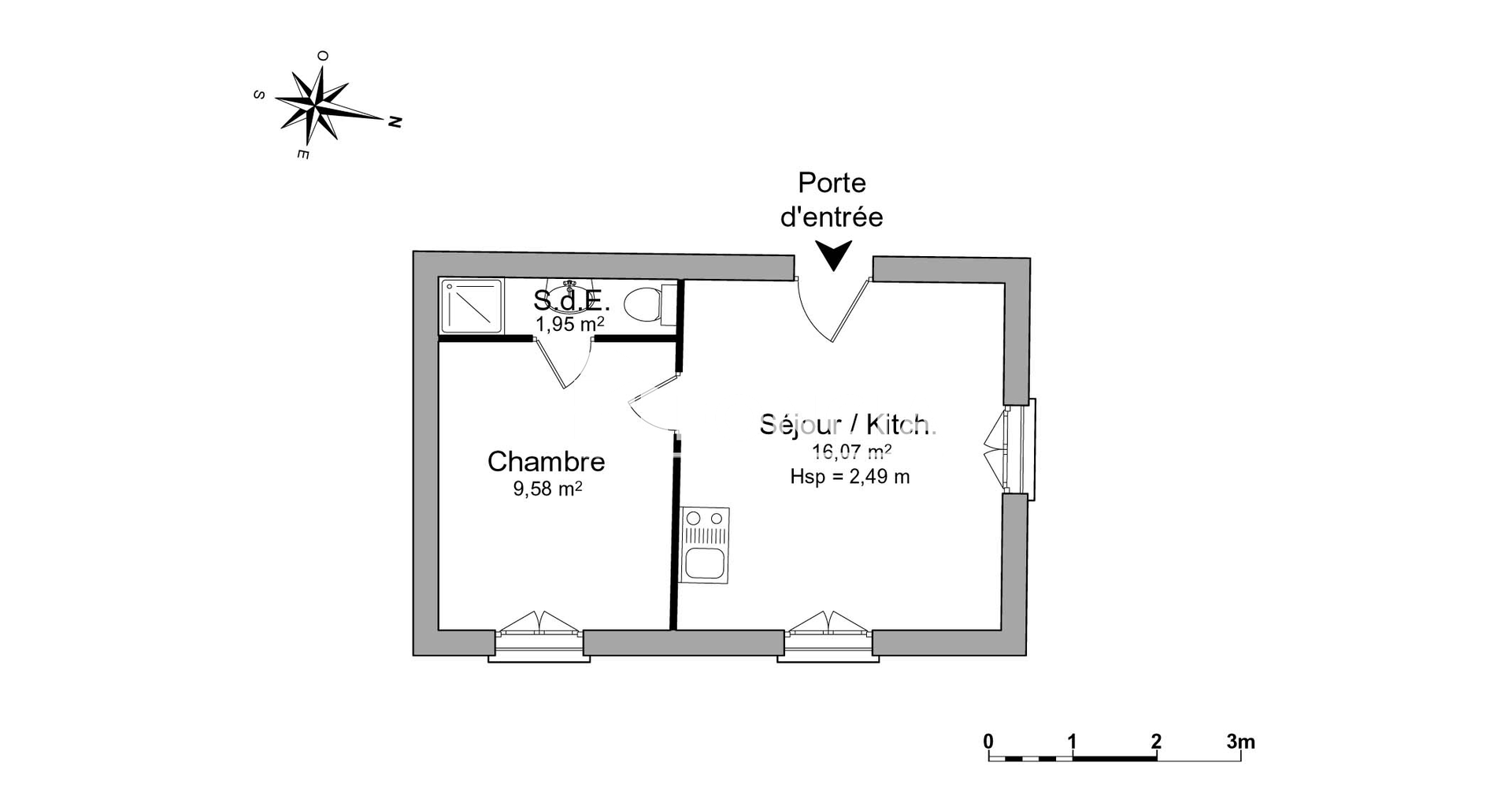 Appartement 2 pièces (27.6 m²) à louer - Nancy (54000)