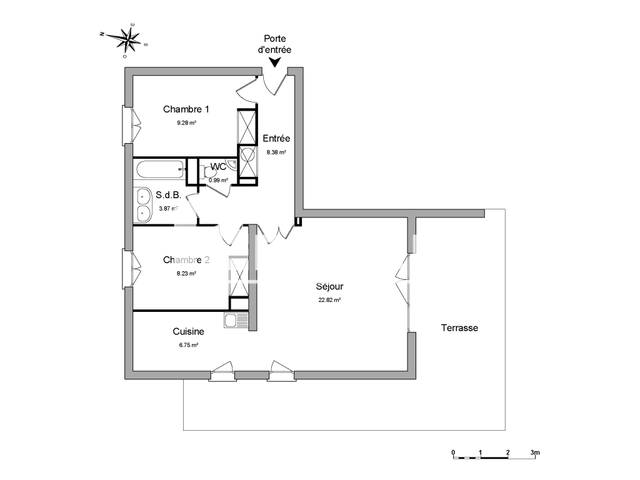 Appartement 3 pièces (60.32 m²) à louer - Richwiller (68120)