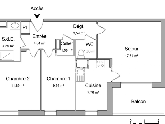Appartement 3 pièces (62.51 m²) à louer - Lingolsheim (67380)