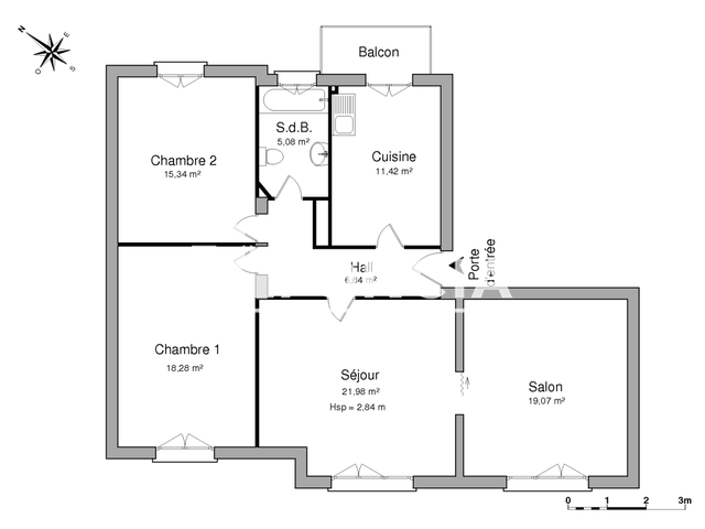 Appartement 4 pièces (98.01 m²) à louer - Strasbourg (67100)