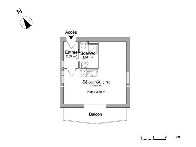 Studio meublé (26.65 m²) à louer - Fameck (57290)