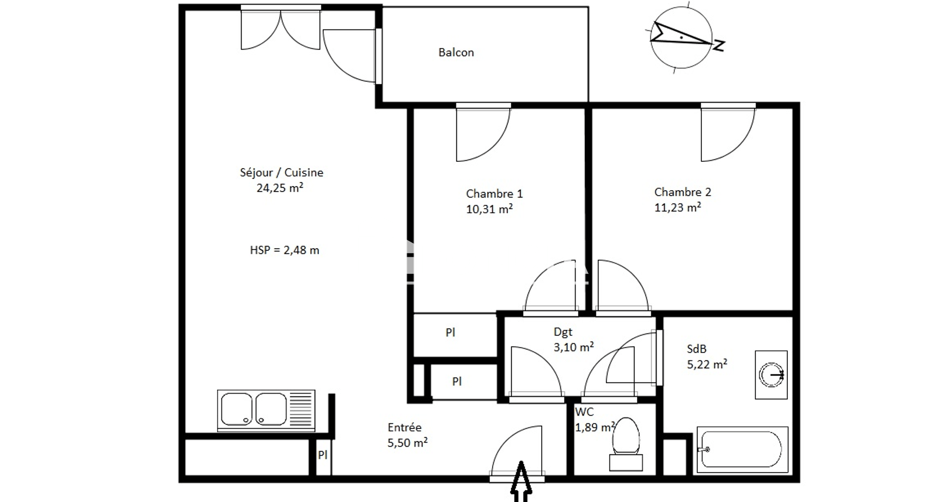 Appartement 3 pièces (61.5 m²) à louer - Clermont-ferrand (63000)
