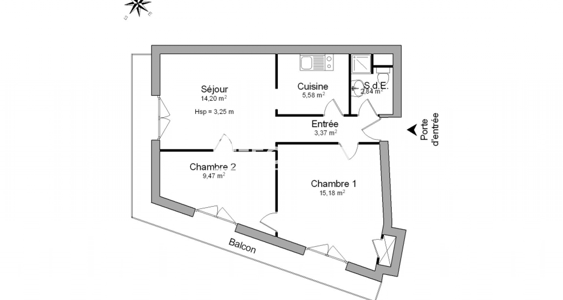 Appartement 3 pièces (50.64 m²) à louer - Angers (49100)