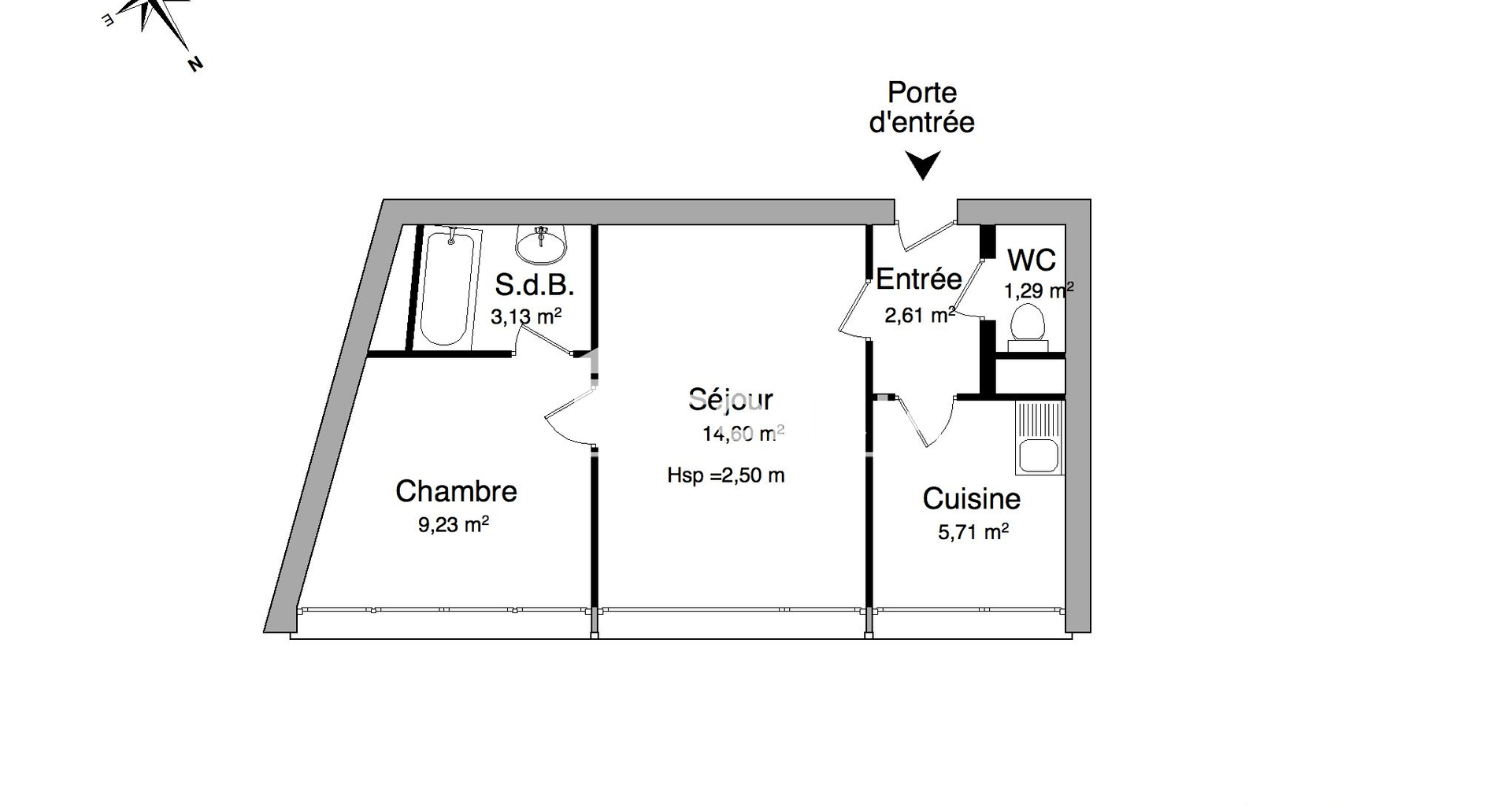 Appartement 2 pièces (36.57 m²) à louer - Clermont-ferrand (63000)